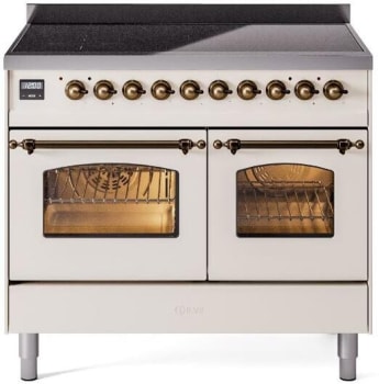 Ilve Nostalgie II Collection UPDI406NMPAWB - 40 Inch Freestanding Electric Induction Range in Front View