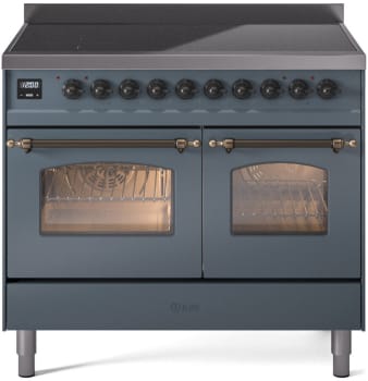 Ilve Nostalgie II Collection UPDI406NMPBGB - 40 Inch Freestanding Electric Induction Range in Cooktop View