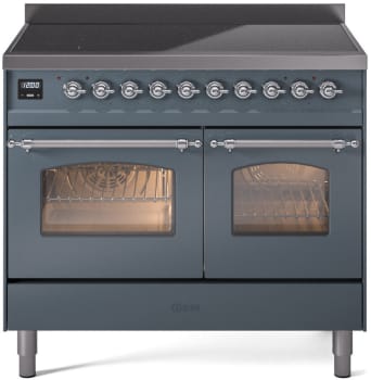 Ilve Nostalgie II Collection UPDI406NMPBGC - 40 Inch Freestanding Induction Range in Front View