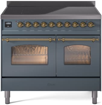 Ilve Nostalgie II Collection UPDI406NMPBGG - 40 Inch Freestanding Induction Range in Front View