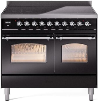 Ilve Nostalgie II Collection UPDI406NMPBKC - 40 Inch Freestanding Electric Induction Range in Front View