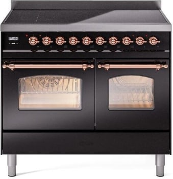 Ilve Nostalgie II Collection UPDI406NMPBKP - 40 Inch Freestanding Electric Induction Range in Front View