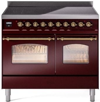 Ilve Nostalgie II Collection UPDI406NMPBUG - 40 Inch Freestanding Electric Induction Range in Front View