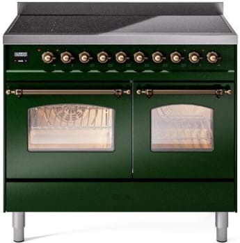 Ilve Nostalgie II Collection UPDI406NMPEGB - 40 Inch Freestanding Electric Induction Range in Front View