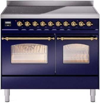 Ilve Nostalgie II Collection UPDI406NMPMBG - 40 Inch Freestanding Electric Induction Range in Front View
