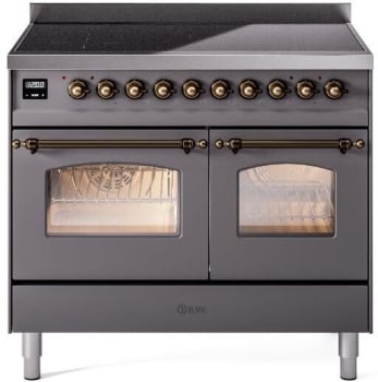 Ilve Nostalgie II Collection UPDI406NMPMGB - 40 Inch Freestanding Electric Induction Range in Front View