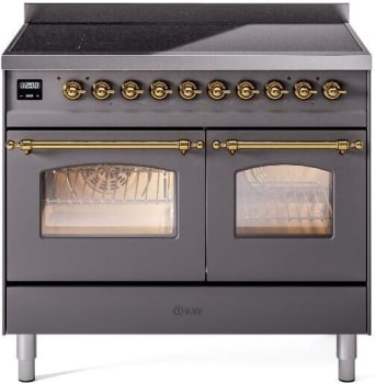Ilve Nostalgie II Collection UPDI406NMPMGG - 40 Inch Freestanding Electric Induction Range in Front View