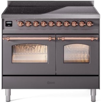Ilve Nostalgie II Collection UPDI406NMPMGP - 40 Inch Freestanding Electric Induction Range in Front View