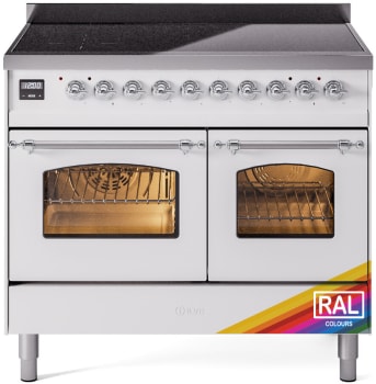 Ilve Nostalgie II Collection UPDI406NMPRAC - 40 Inch Triple Glass Door Freestanding Induction Range in Custom Color with 6 Elements and Chrome Trim