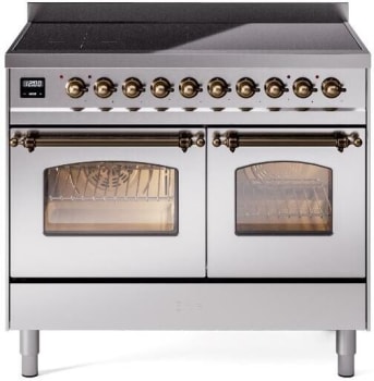 Ilve Nostalgie II Collection UPDI406NMPSSB - 40 Inch Freestanding Electric Induction Range in Front View