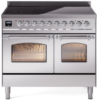Ilve Nostalgie II Collection UPDI406NMPSSC - 40 Inch Freestanding Electric Induction Range in Front View
