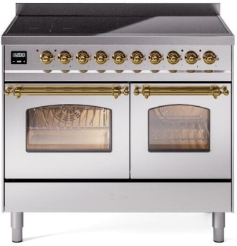 Ilve Nostalgie II Collection UPDI406NMPSSG - 40 Inch Freestanding Electric Induction Range in Front View