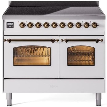 Ilve Nostalgie II Collection UPDI406NMPWHB - 40 Inch Freestanding Electric Induction Range in Front View