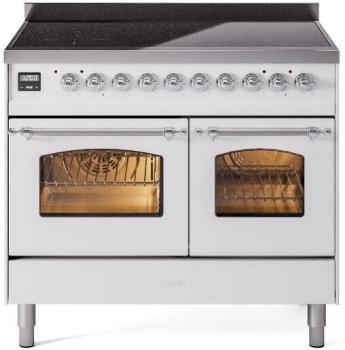 Ilve Nostalgie II Collection UPDI406NMPWHC - 40 Inch Freestanding Electric Induction Range in Front View