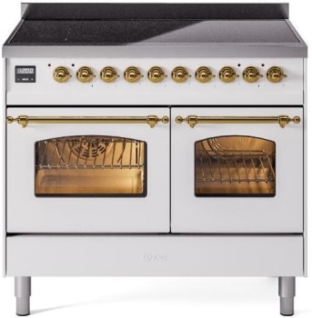 Ilve Nostalgie II Collection UPDI406NMPWHG - 40 Inch Freestanding Electric Induction Range in Front View