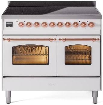 Ilve Nostalgie II Collection UPDI406NMPWHP - 40 Inch Freestanding Electric Induction Range in Front View