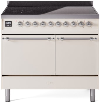 Ilve Nostalgie II Collection UPDI406QNMPAWC - 40 Inch Solid Door Freestanding Induction Range in Chrome Trim with 6 Elements