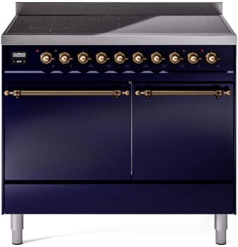 Ilve Nostalgie II Collection UPDI406QNMPMBB - 40 Inch Solid Door Freestanding Induction Range in Bronze Trim with 6 Elements