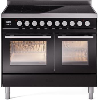 Ilve Professional Plus II UPDI406WMPBK - 40 Inch Freestanding Induction Range with 6 Elements