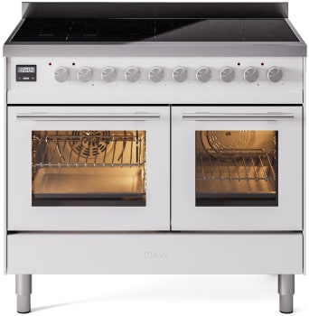Ilve Professional Plus II UPDI406WMPWH - 40 Inch Freestanding Induction Range with 6 Elements