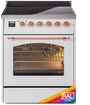 Ilve Nostalgie II Collection UPI304NMPRAP - 30 Inch Triple Glass Door Freestanding Induction Range in Custom Color with 4 Elements