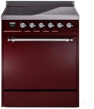 Ilve Nostalgie II Collection UPI304QNMPBUC - 30 Inch Solid Door Freestanding Induction Range in Chrome Trim with 4 Elements