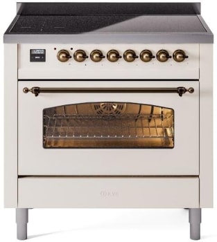 Ilve Nostalgie II Collection UPI366NMPAWB - 36 Inch Freestanding Electric Induction Range in Front View