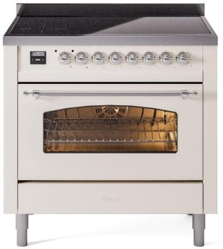 Ilve Nostalgie II Collection UPI366NMPAWC - 36 Inch Freestanding Electric Induction Range in Front View
