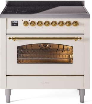 Ilve Nostalgie II Collection UPI366NMPAWG - 36 Inch Freestanding Electric Induction Range in Front View