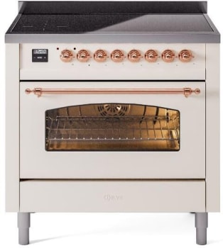 Ilve Nostalgie II Collection UPI366NMPAWP - 36 Inch Freestanding Electric Induction Range in Front View