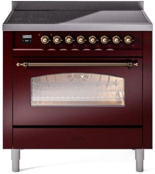 Ilve Nostalgie II Collection UPI366NMPBUB - 36 Inch Freestanding Electric Induction Range in Front View