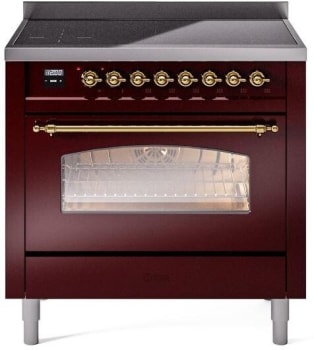 Ilve Nostalgie II Collection UPI366NMPBUG - 36 Inch Freestanding Electric Induction Range in Front View
