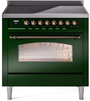 Ilve Nostalgie II Collection UPI366NMPEGB - 36 Inch Freestanding Electric Induction Range in Front View
