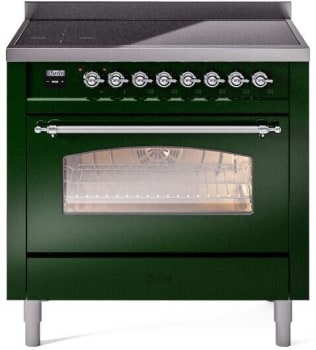 Ilve Nostalgie II Collection UPI366NMPEGC - 36 Inch Freestanding Electric Induction Range in Front View