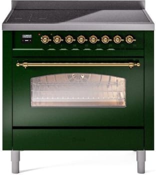 Ilve Nostalgie II Collection UPI366NMPEGG - 36 Inch Freestanding Electric Induction Range in Front View