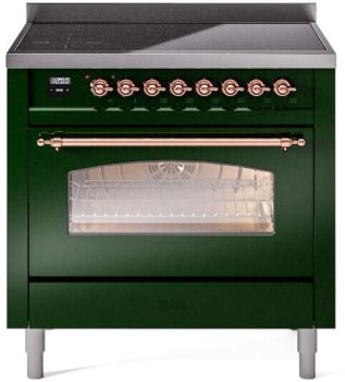 Ilve Nostalgie II Collection UPI366NMPEGP - 36 Inch Freestanding Electric Induction Range in Front View