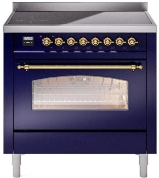 Ilve Nostalgie II Collection UPI366NMPMBG - 36 Inch Freestanding Electric Induction Range in Front View