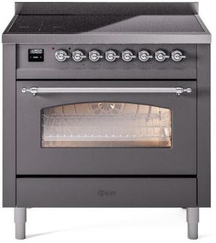 Ilve Nostalgie II Collection UPI366NMPMGC - 36 Inch Freestanding Electric Induction Range in Front View