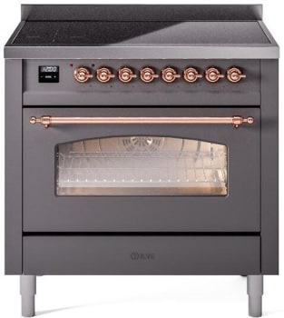 Ilve Nostalgie II Collection UPI366NMPMGP - 36 Inch Freestanding Electric Induction Range in Front View