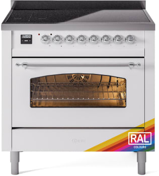 Ilve Nostalgie II Collection UPI366NMPRAC - 36 Inch Triple Glass Door Freestanding Induction Range in Custom Color with 6 Elements