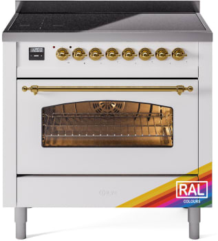 Ilve Nostalgie II Collection UPI366NMPRAG - 36 Inch Triple Glass Door Freestanding Induction Range in Custom Color with 6 Elements