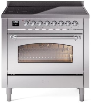 Ilve Nostalgie II Collection UPI366NMPSSC - 36 Inch Freestanding Electric Induction Range in Front View