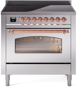 Ilve Nostalgie II Collection UPI366NMPSSP - 36 Inch Freestanding Electric Induction Range in Front View