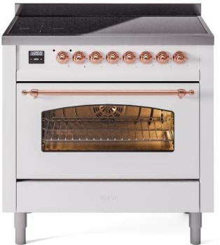 Ilve Nostalgie II Collection UPI366NMPWHP - 36 Inch Freestanding Electric Induction Range in Front View
