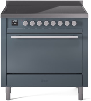 Ilve Professional Plus II UPI366QMPBG - 36 Inch Solid Door Freestanding Induction Range with 6 Elements