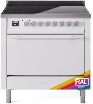 Ilve Professional Plus II UPI366QMPRA - 36 Inch Solid Door Freestanding Induction Range with 6 Elements