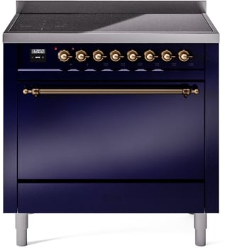 Ilve Nostalgie II Collection UPI366QNMPMBB - 36 Inch Solid Door Freestanding Induction Range in Bronze Trim with 6 Elements