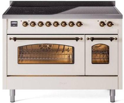 Ilve Nostalgie II Collection UPI486NMPAWB - 48 Inch Freestanding Electric Induction Range in Front View