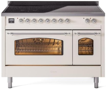 Ilve Nostalgie II Collection UPI486NMPAWC - 48 Inch Freestanding Electric Induction Range in Front View