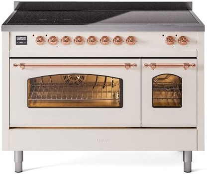 Ilve Nostalgie II Collection UPI486NMPAWP - 48 Inch Freestanding Electric Induction Range in Front View